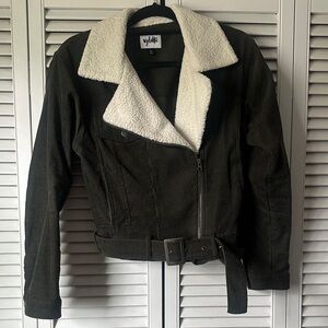 Green Sherpa-Lined Women's corduroy Jacket Size M